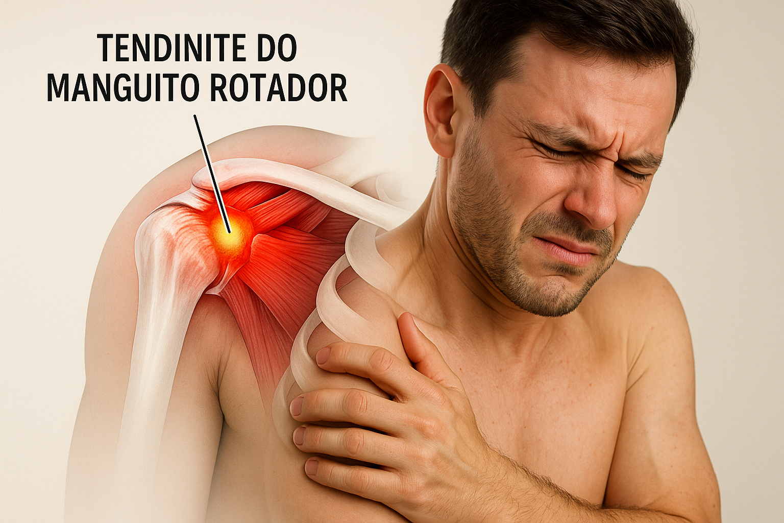 Tendinite do ombro, a foto ilustra a tendinite do manguito rotador